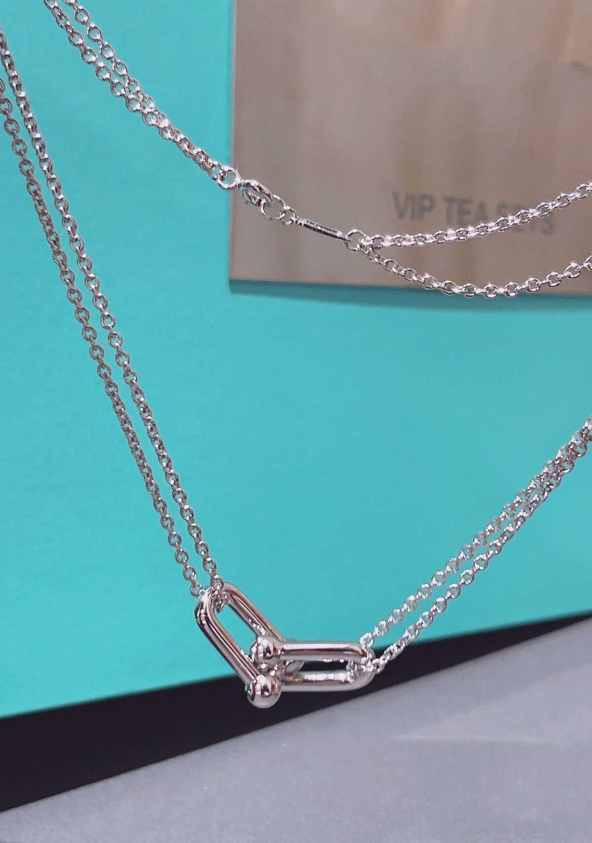 [Corinne]HARDWEAR DOUBLE LINK PEDANT SILVER NECKLACE