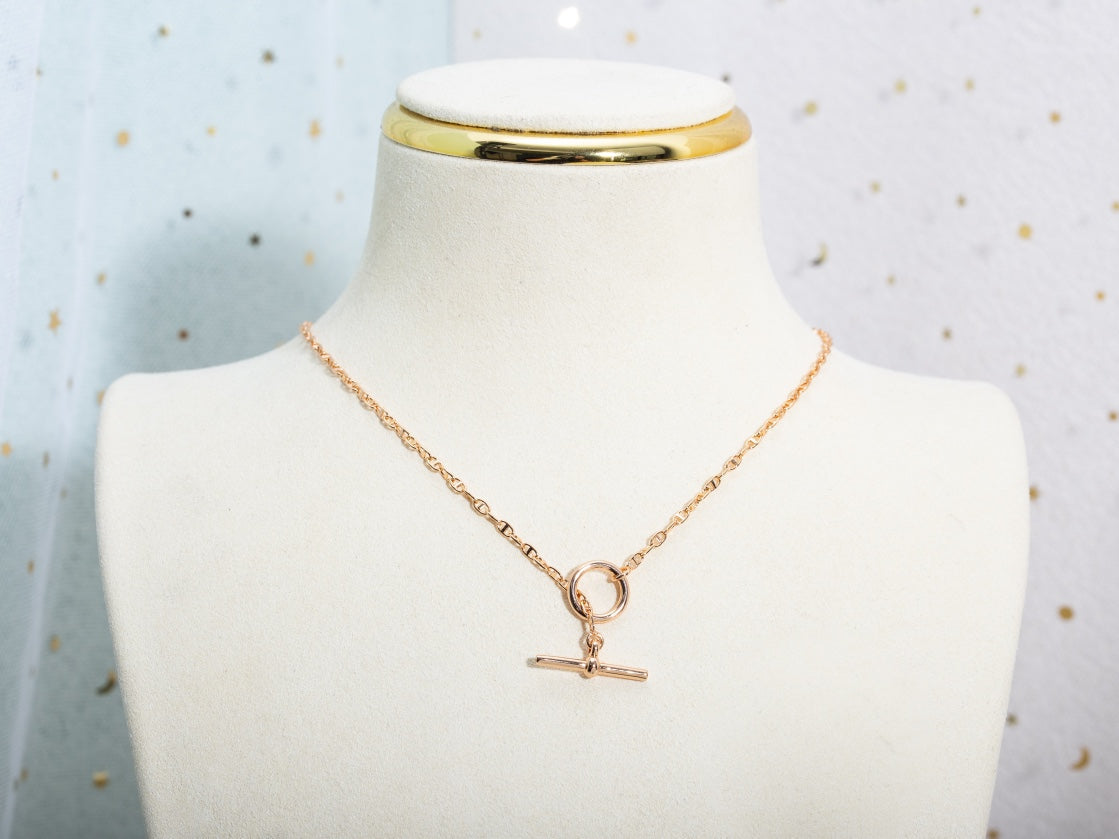 [⭐Corinne]ECHAPPEE NECKLACE PINK GOLD