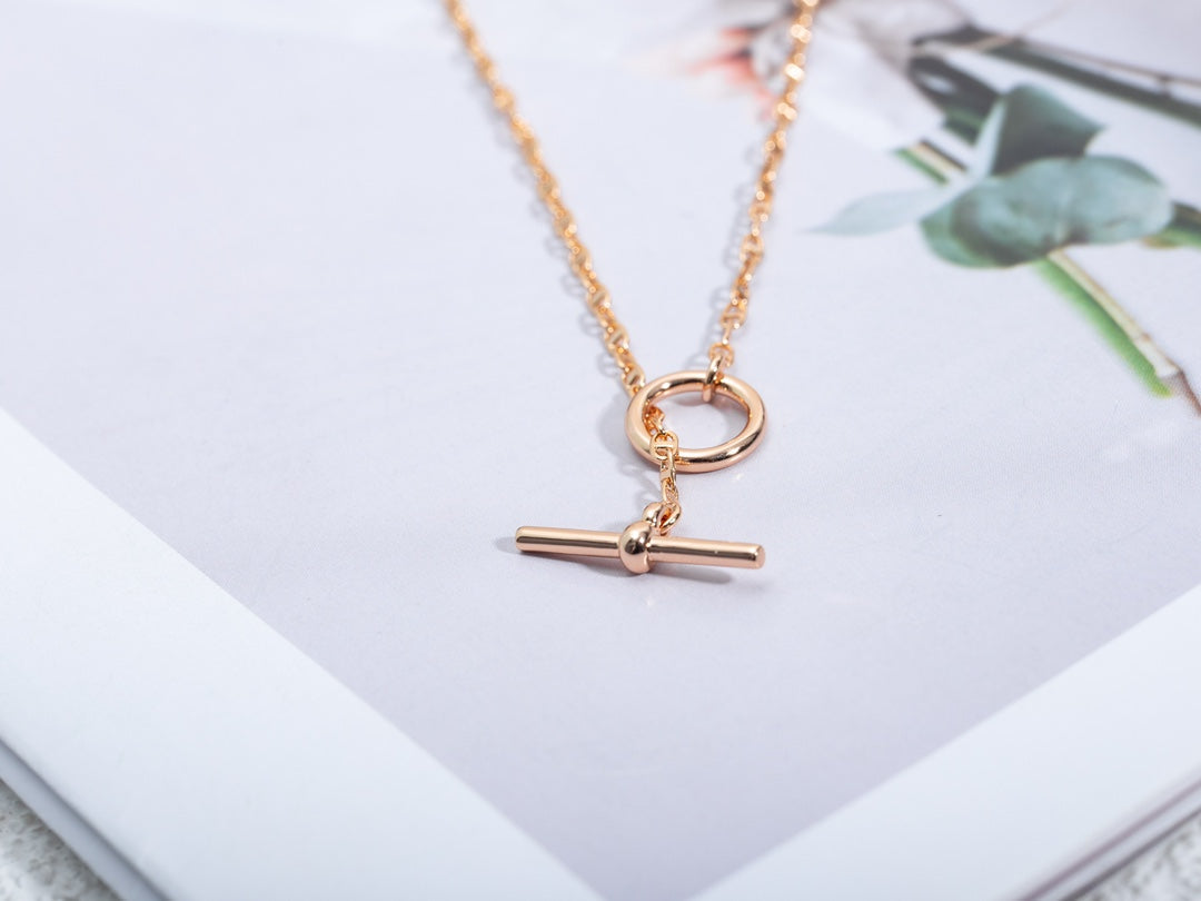 [⭐Corinne]ECHAPPEE NECKLACE PINK GOLD