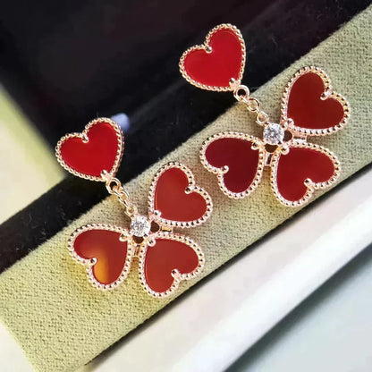 [⭐Corinne]SWEET CLOVER CARNELIAN EARRINGS
