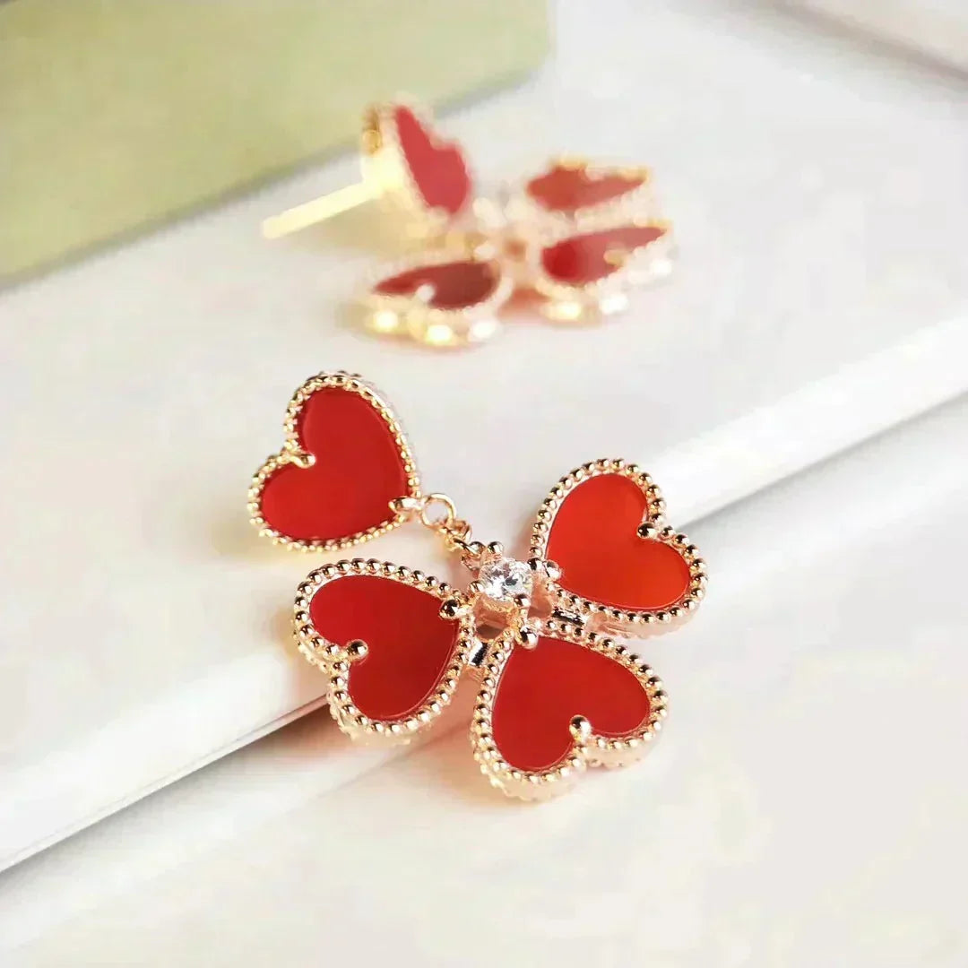 [⭐Corinne]SWEET CLOVER CARNELIAN EARRINGS