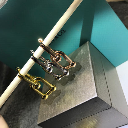 [Corinne]HARDWARE DROP EARRINGS DOUBLE LINK