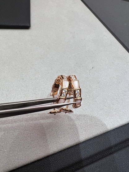 [⭐Corinne]SERPENTI MOP PINK GOLD EARRINGS