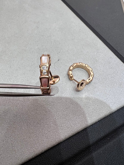 [⭐Corinne]SERPENTI MOP PINK GOLD EARRINGS