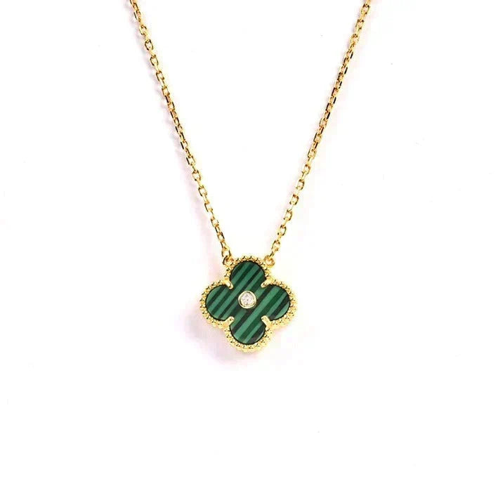 [⭐Corinne]CLOVER 15MM DIAMOND TURQUOISE NECKLACE