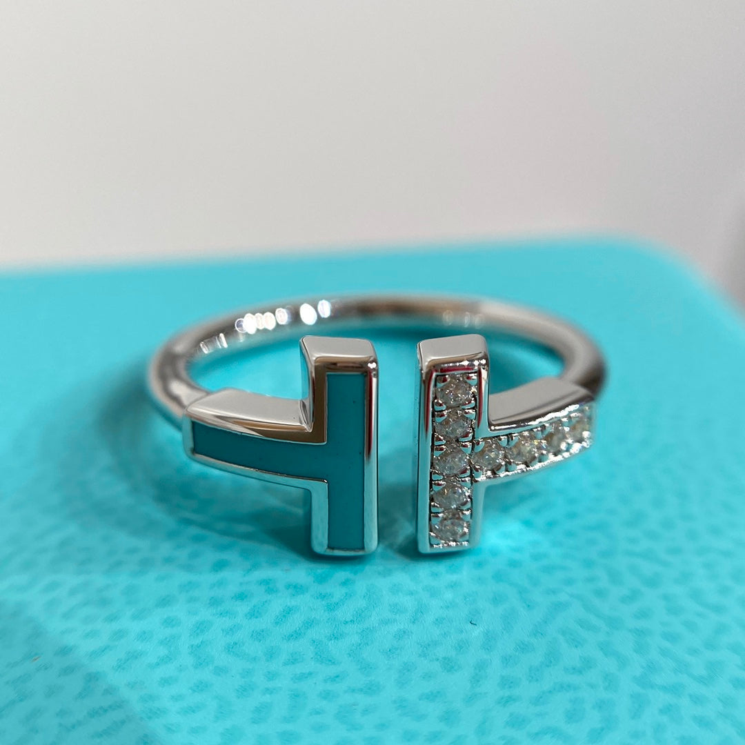 [Corinne] WIRE TURQUOISE DIAMOND RING SILVER