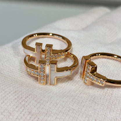 [Corinne]T WIRE MOP DIAMOND RING PINK GOLD