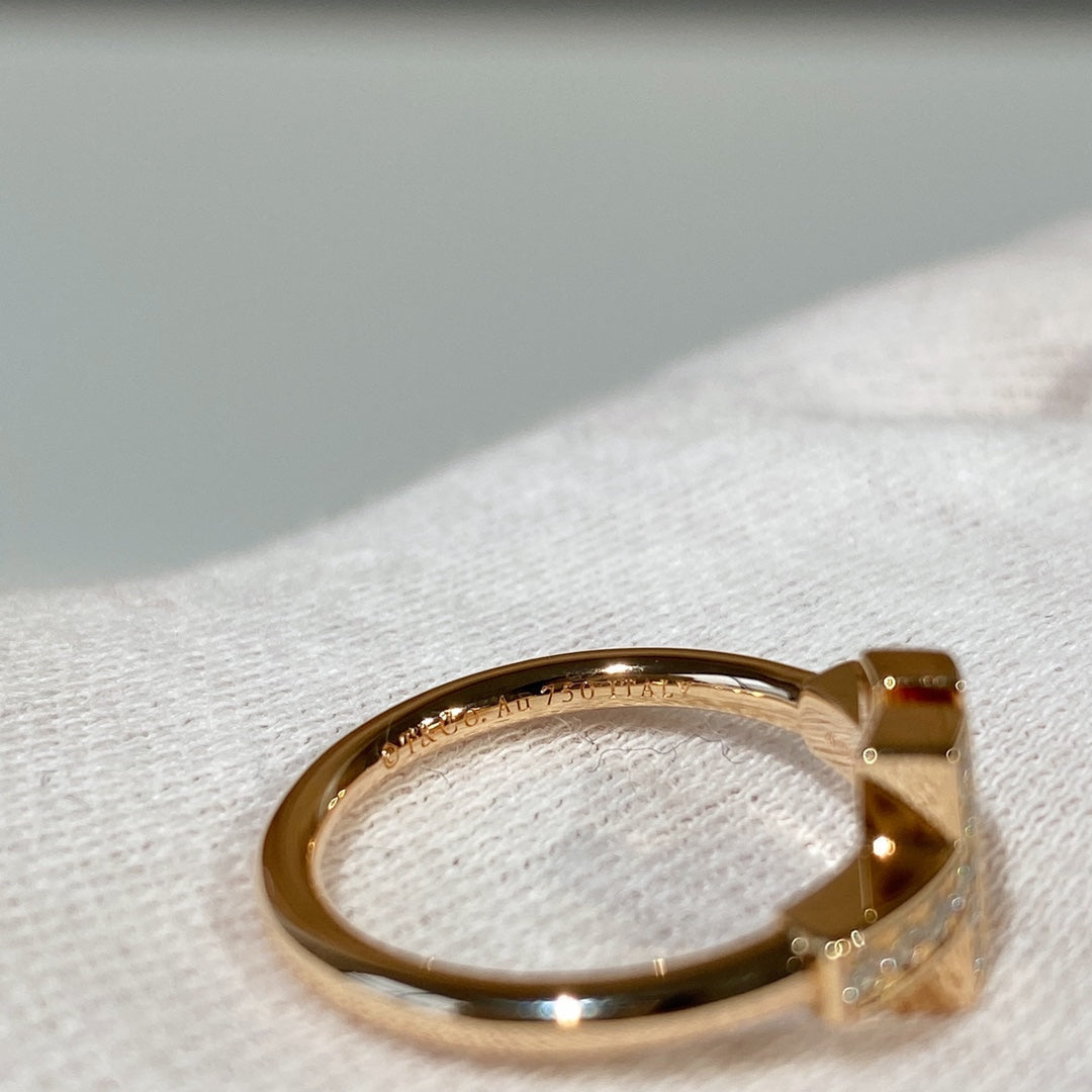 [Corinne]T WIRE MOP DIAMOND RING PINK GOLD