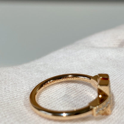 [Corinne]T WIRE MOP DIAMOND RING PINK GOLD