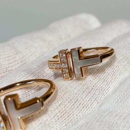 [Corinne]T WIRE MOP DIAMOND RING PINK GOLD