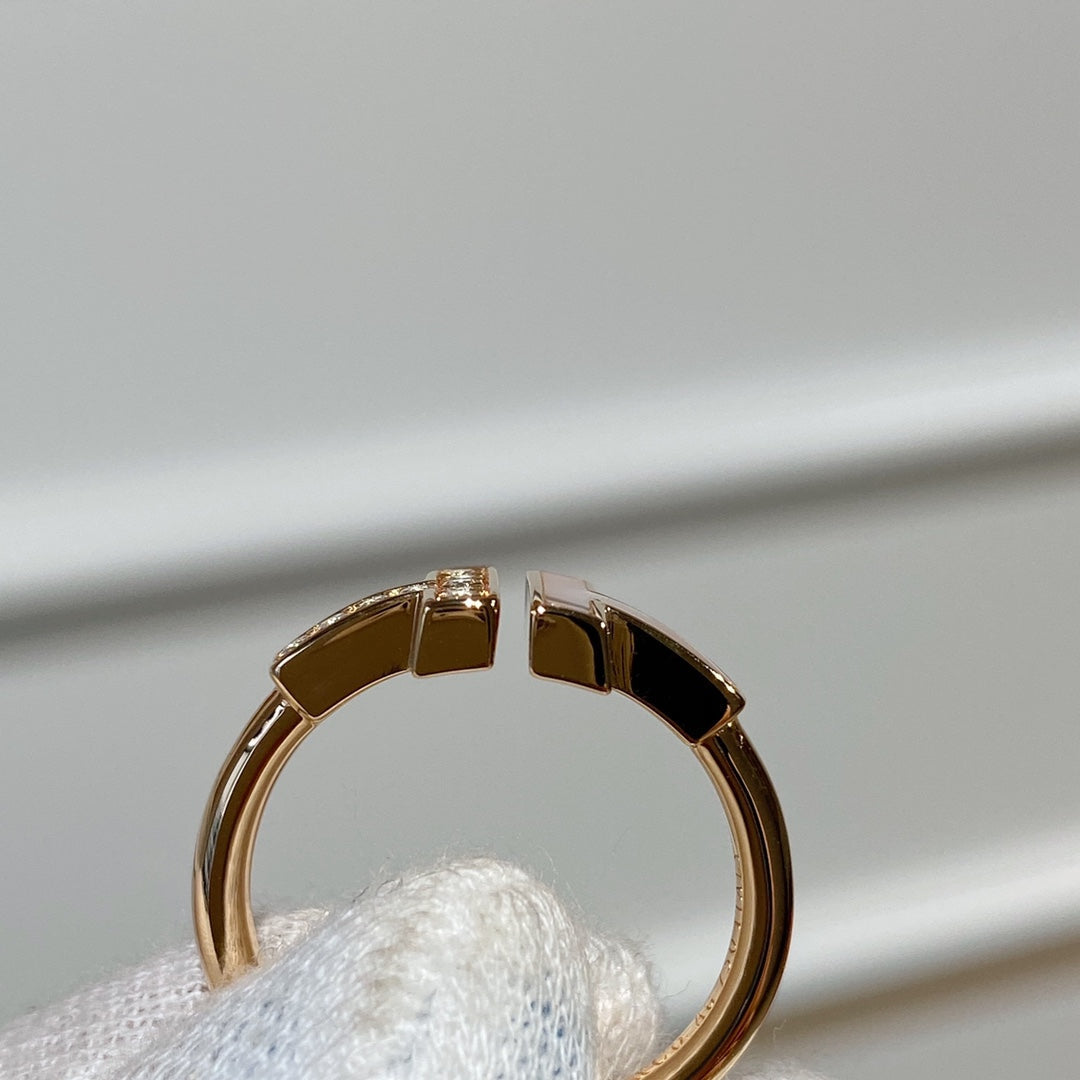 [Corinne]T WIRE MOP DIAMOND RING PINK GOLD