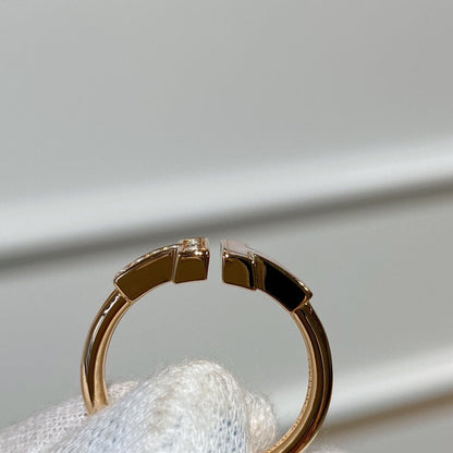 [Corinne]T WIRE MOP DIAMOND RING PINK GOLD