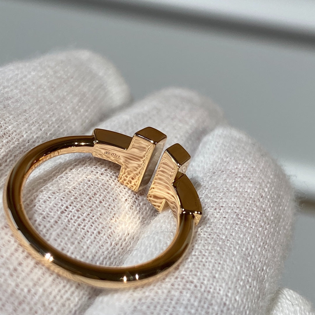 [Corinne]T WIRE MOP DIAMOND RING PINK GOLD
