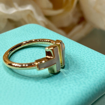 [Corinne] WIRE MOP RING PINK GOLD
