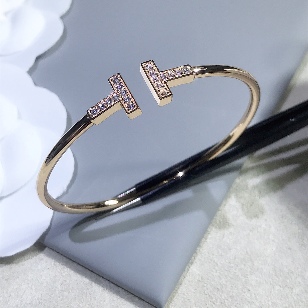 [Corinne]T BRACELET PINK GOLD 1.8MM DIAMOND