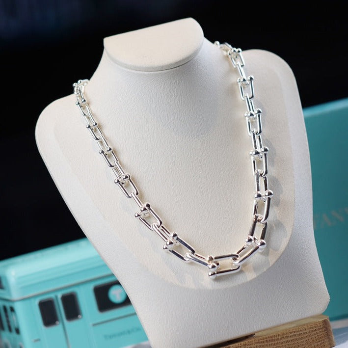 [Corinne]HARDWEAR LINK SILVER NECKLACE