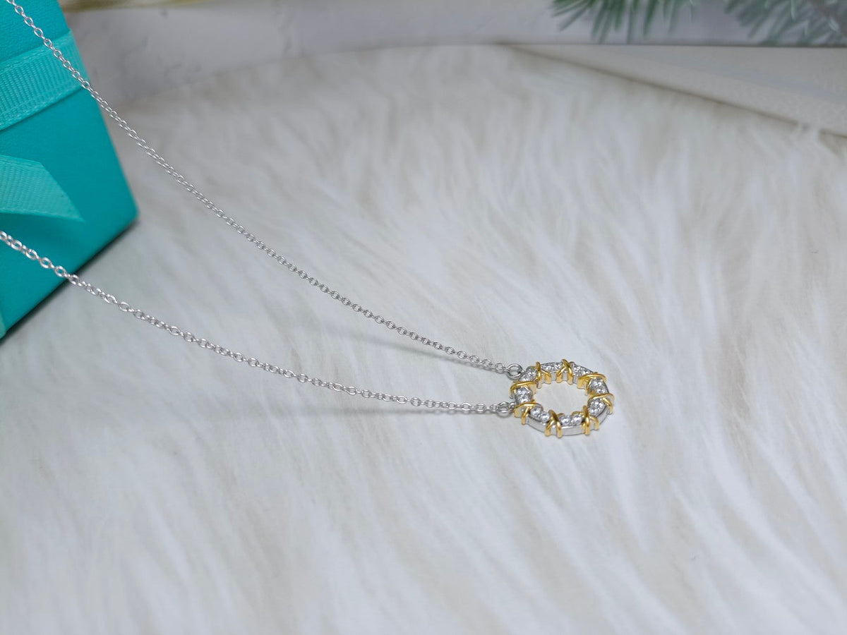[Corinne]SIXTEEN STONE NECKLACE GOLD