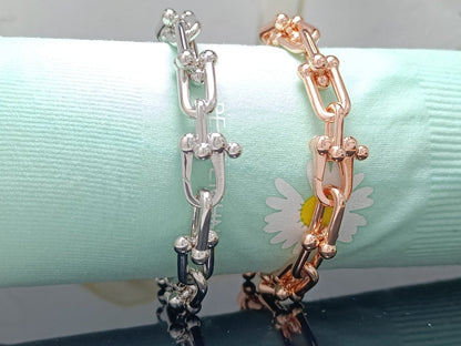 [Corinne]HARDWEAR BRACELET PINK GOLD AND SILVER DIAMOND