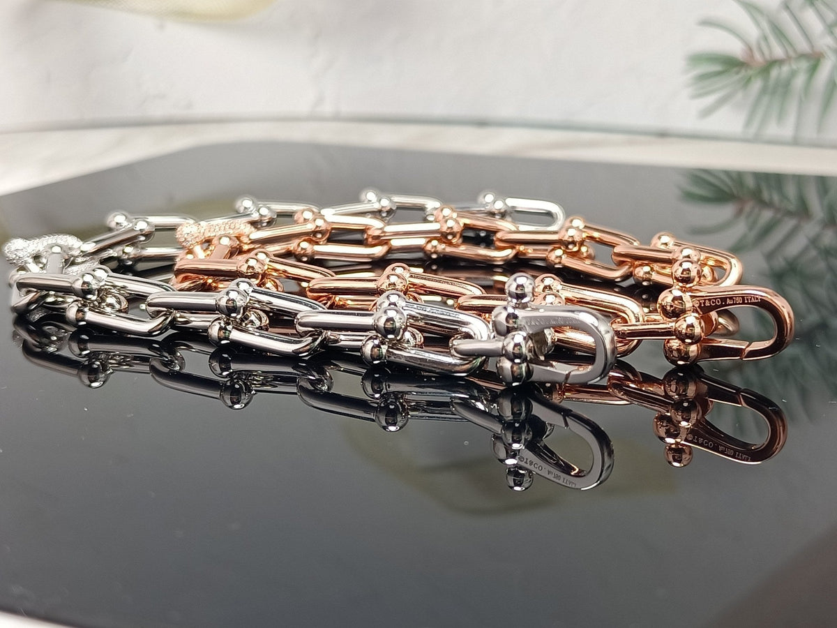 [Corinne]HARDWEAR BRACELET PINK GOLD AND SILVER DIAMOND