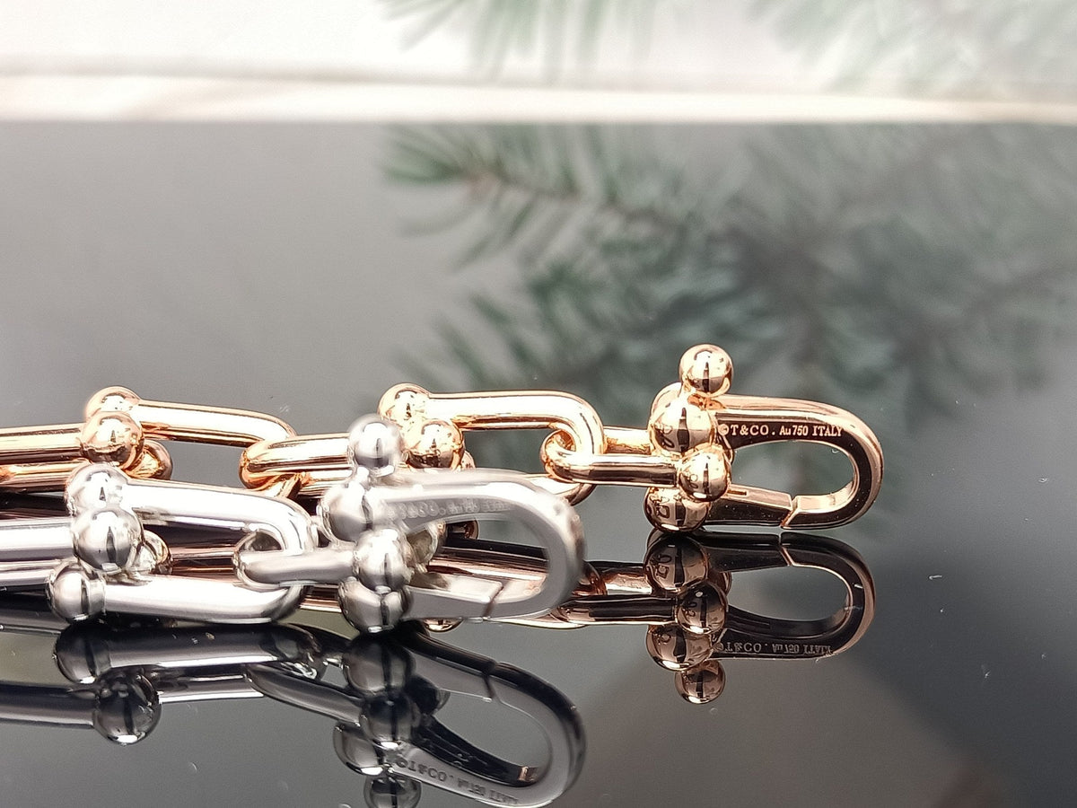 [Corinne]HARDWEAR BRACELET PINK GOLD AND SILVER DIAMOND