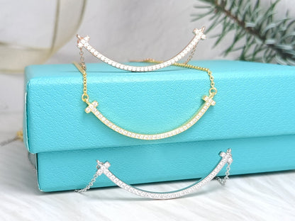 [Corinne]BIG SMILE PEDANT DIAMOND NECKLACE