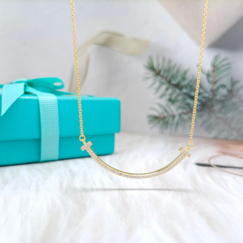 [Corinne]BIG SMILE PEDANT DIAMOND NECKLACE