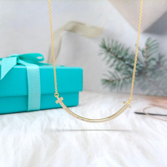 [Corinne]BIG SMILE PEDANT DIAMOND NECKLACE