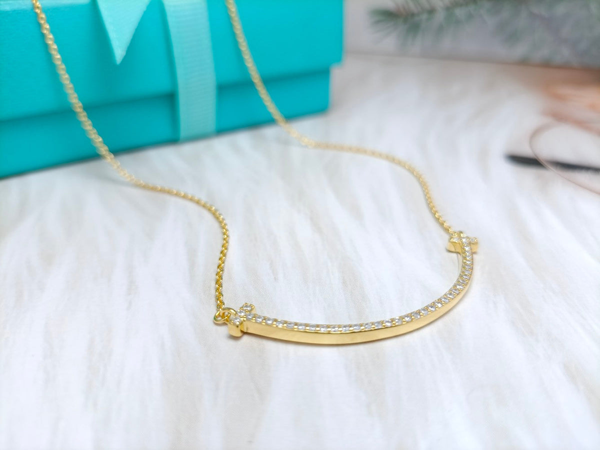 [Corinne]BIG SMILE PEDANT DIAMOND NECKLACE