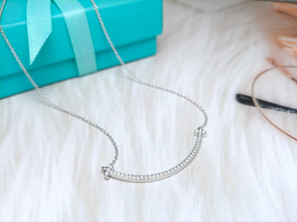 [Corinne]BIG SMILE PEDANT DIAMOND NECKLACE