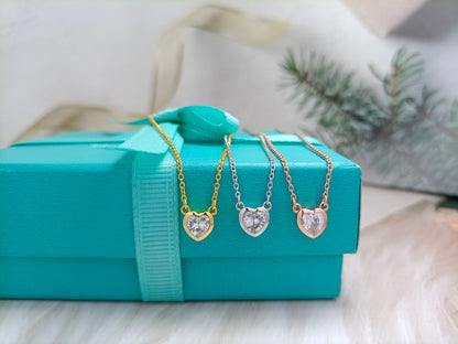 [Corinne]HEART BIG DIAMOND NECKLACE