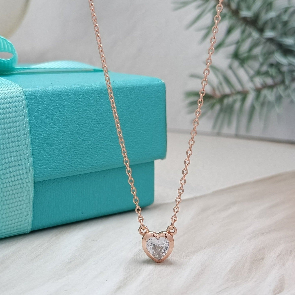 [Corinne]HEART BIG DIAMOND NECKLACE