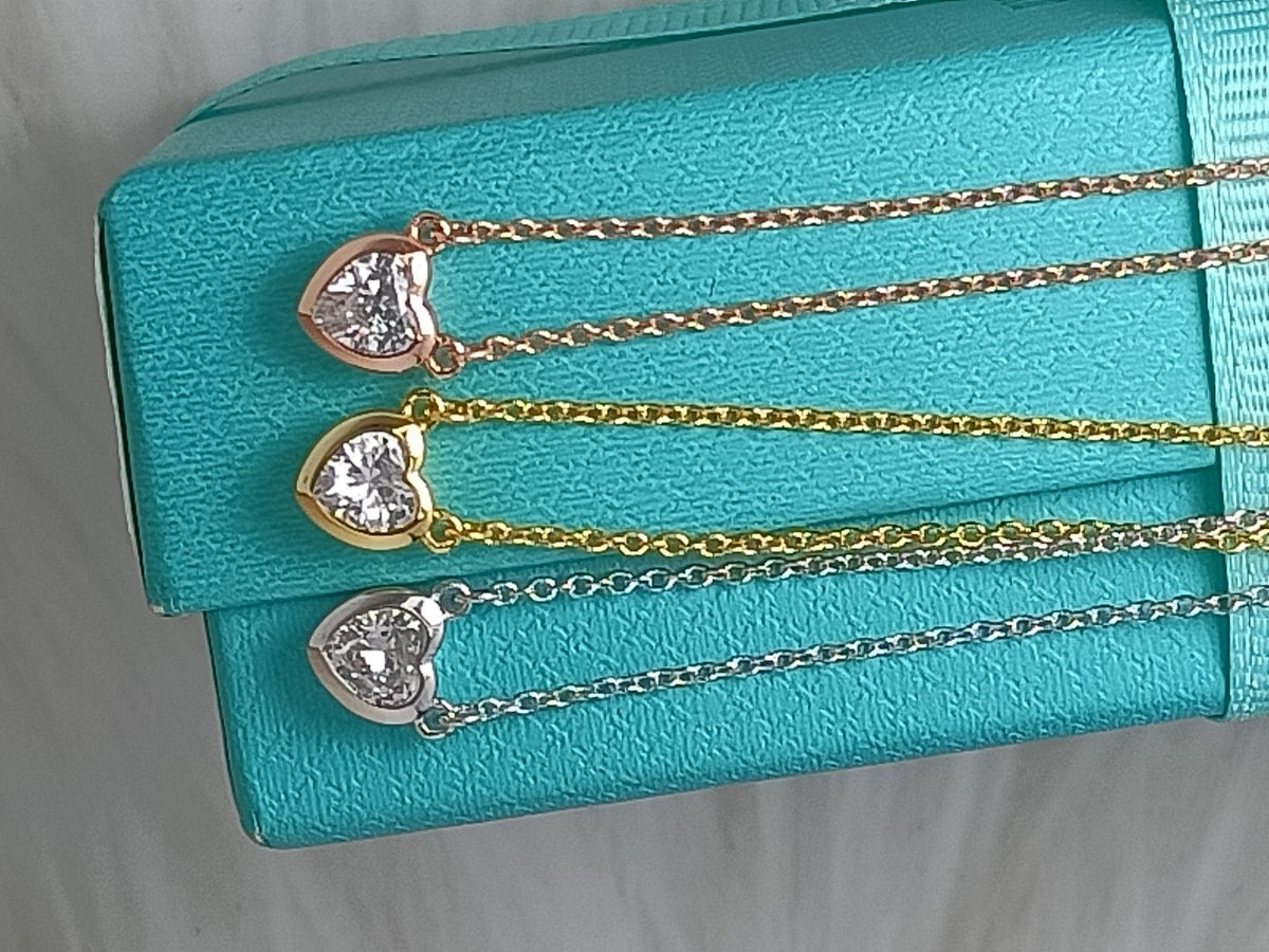 [Corinne]HEART BIG DIAMOND NECKLACE