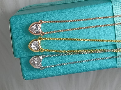 [Corinne]HEART BIG DIAMOND NECKLACE