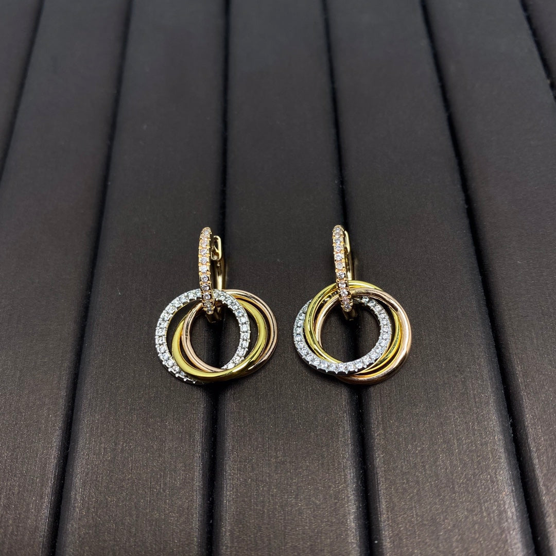 [Corinne]TRINITY EARRINGS GOLD DIAMOND