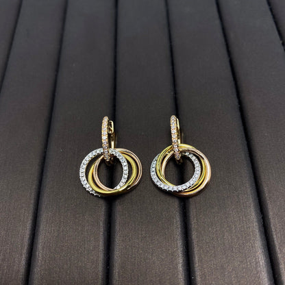 [Corinne]TRINITY EARRINGS GOLD DIAMOND