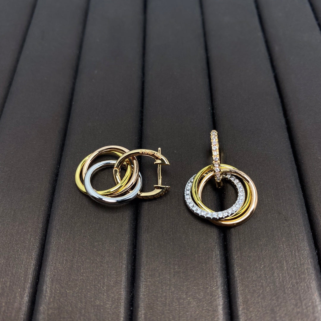 [Corinne]TRINITY EARRINGS GOLD DIAMOND