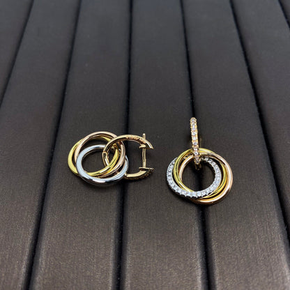[Corinne]TRINITY EARRINGS GOLD DIAMOND