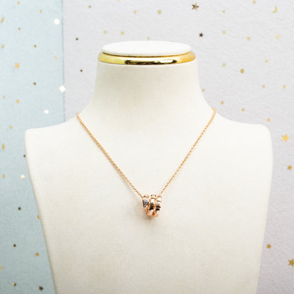 [⭐Corinne]SERPENTI PINK GOLD NECKLACE DIAMOND
