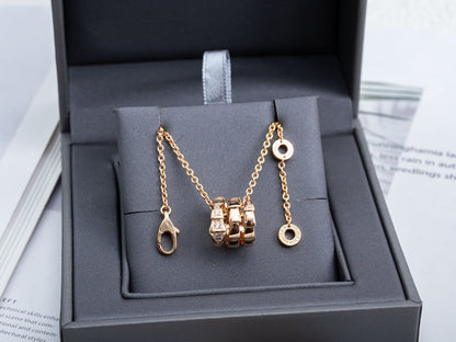 [⭐Corinne]SERPENTI PINK GOLD NECKLACE DIAMOND