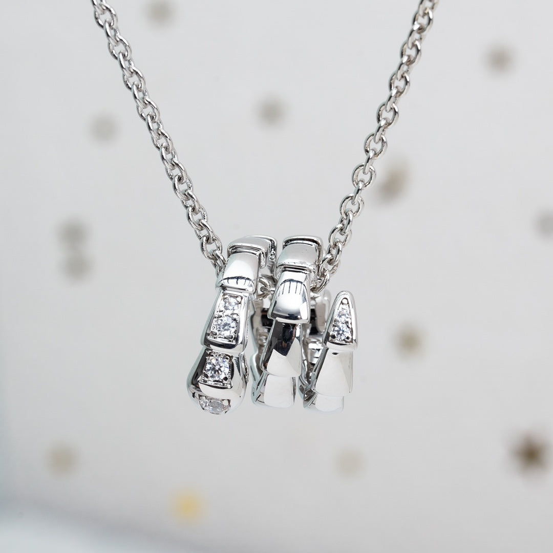 [⭐Corinne]SERPENTI SILVER NECKLACE DIAMOND