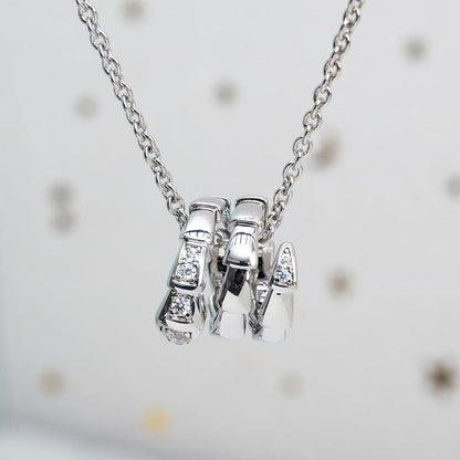[⭐Corinne]SERPENTI SILVER NECKLACE DIAMOND
