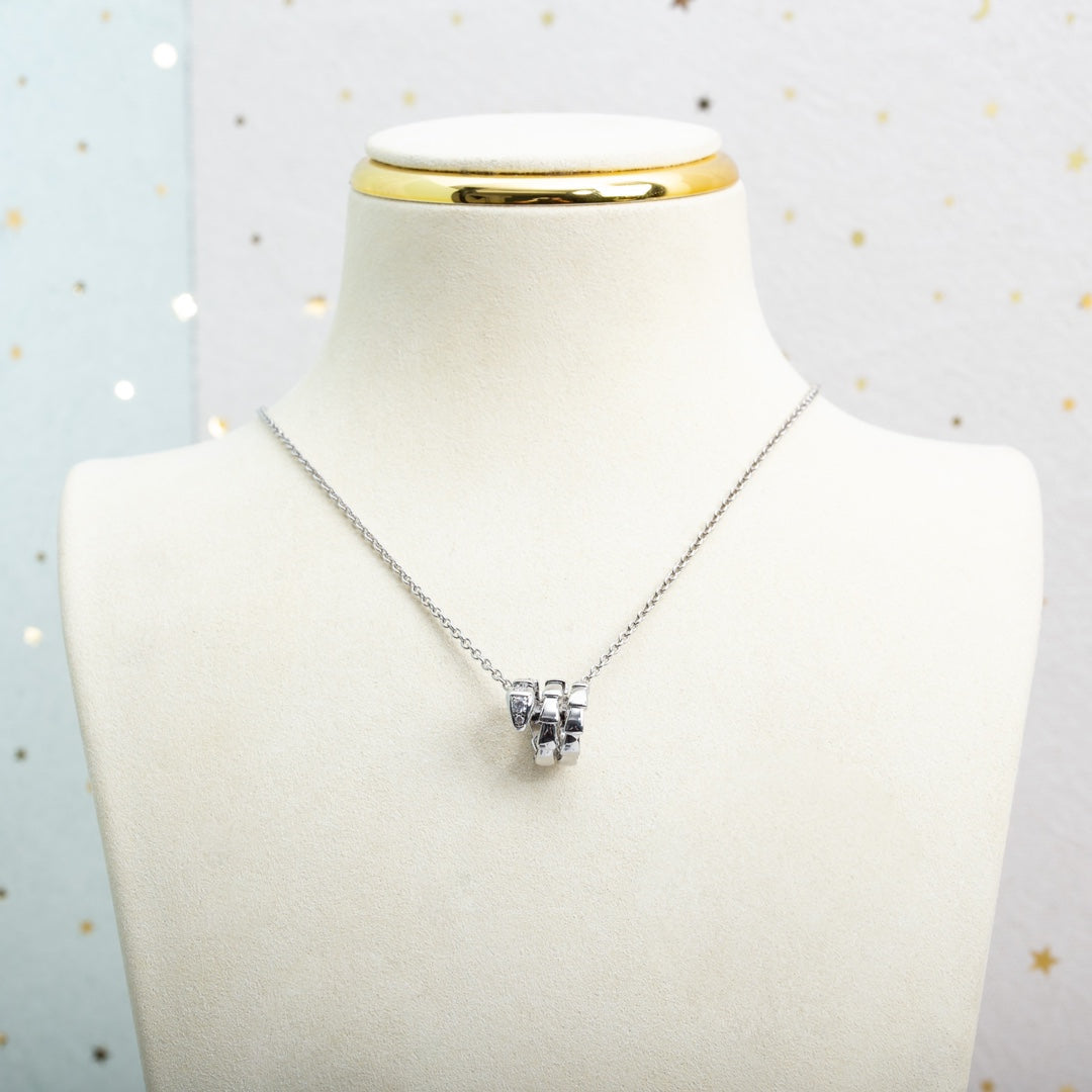 [⭐Corinne]SERPENTI SILVER NECKLACE DIAMOND