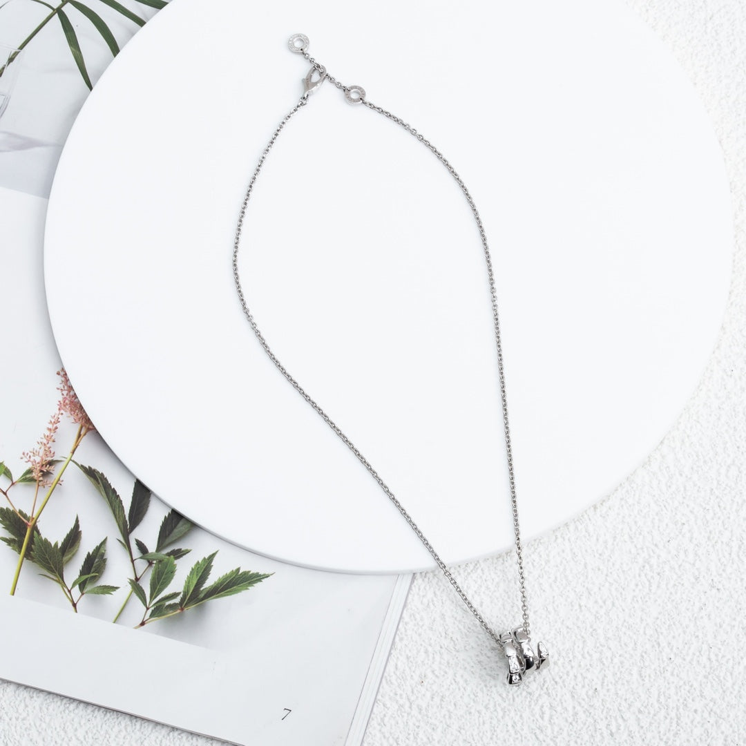 [⭐Corinne]SERPENTI SILVER NECKLACE DIAMOND