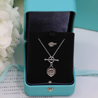 [Corinne]DOUBLE HEART BLUE NECKLACE
