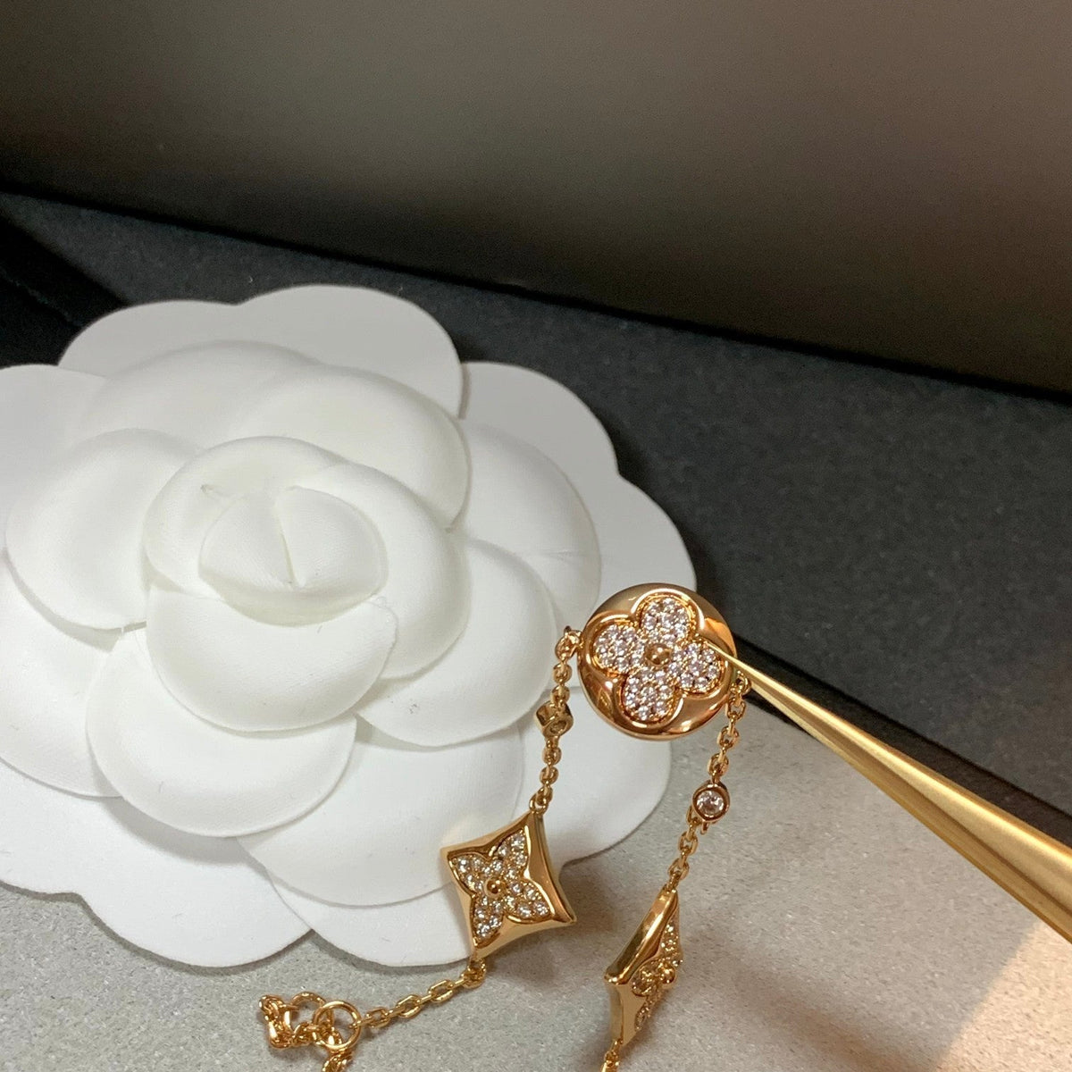 [⭐Corinne]STAR AND SUN 4 MOTIFS GOLD DIAMONDS BRACELET