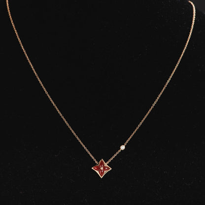 [⭐Corinne]STAR NECKLACE PINK GOLD 1 DIAMOND