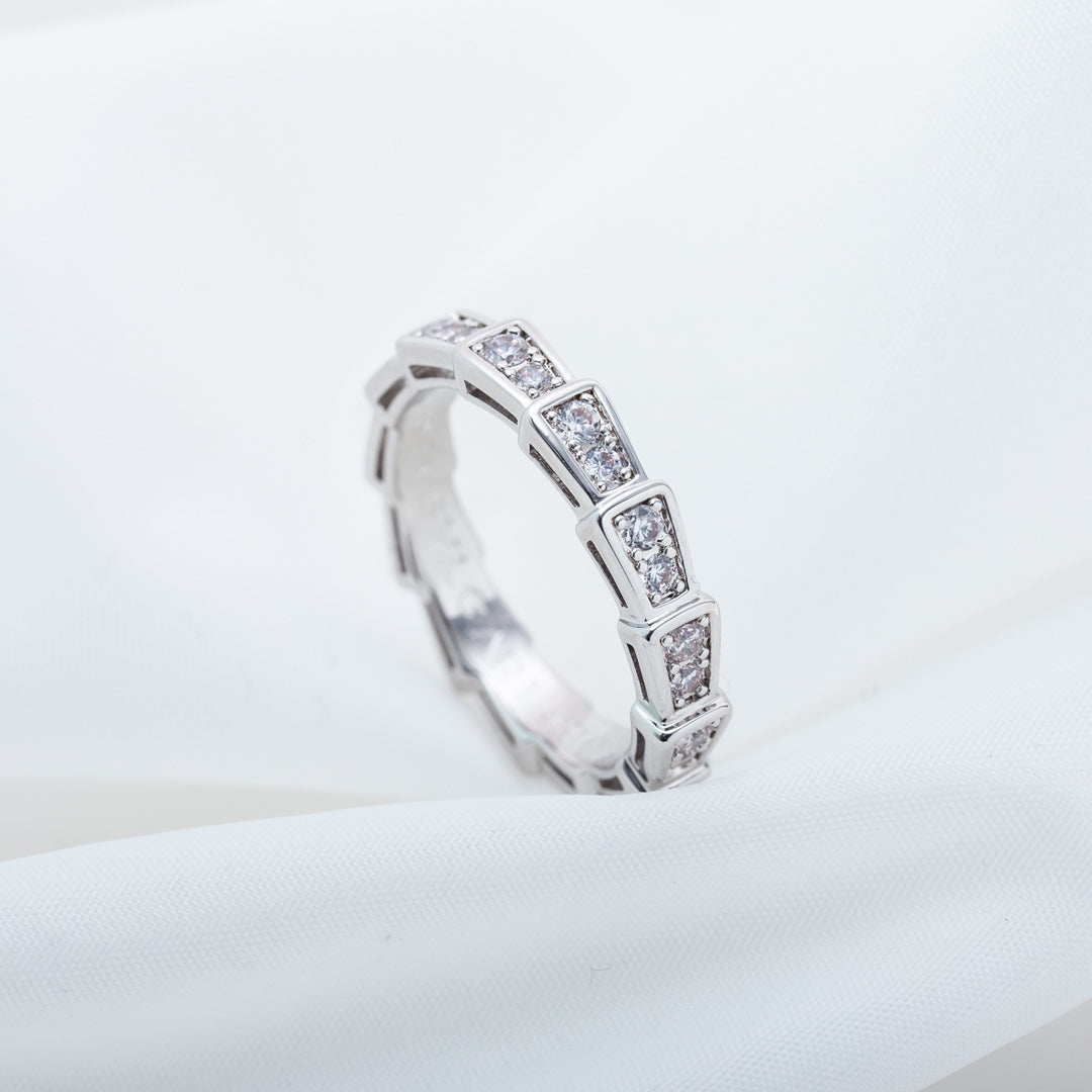 [⭐Corinne]SERPENTI RING SILVER DIAMOND PAVED 3MM