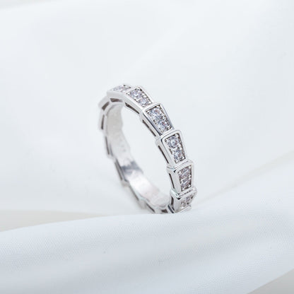 [⭐Corinne]SERPENTI RING SILVER DIAMOND PAVED 3MM