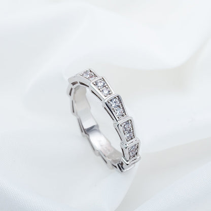 [⭐Corinne]SERPENTI RING SILVER DIAMOND PAVED 3MM