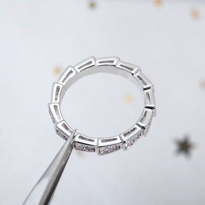 [⭐Corinne]SERPENTI RING SILVER DIAMOND PAVED 3MM